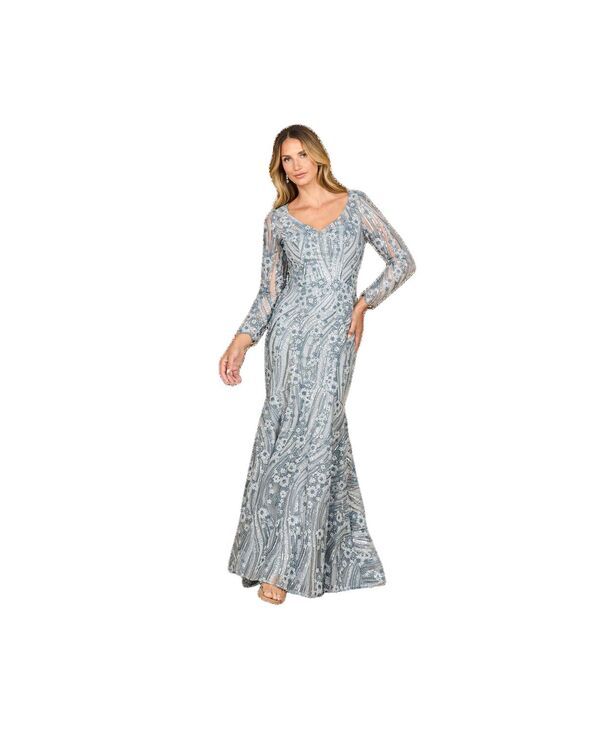 ララ レディース トップス ワンピース Lara Womens Mermaid Long Sleeve Gown Slate スレート