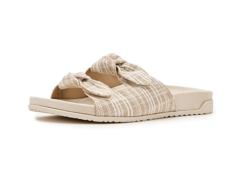 バイオニック レディース シューズ サンダル VIONIC Elara Slingback Sandals Cream Stripe Canvas クリーム