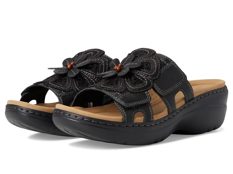 クラークス レディース シューズ サンダル Clarks Merliah 2 Belle Black Combi Leather ブラック