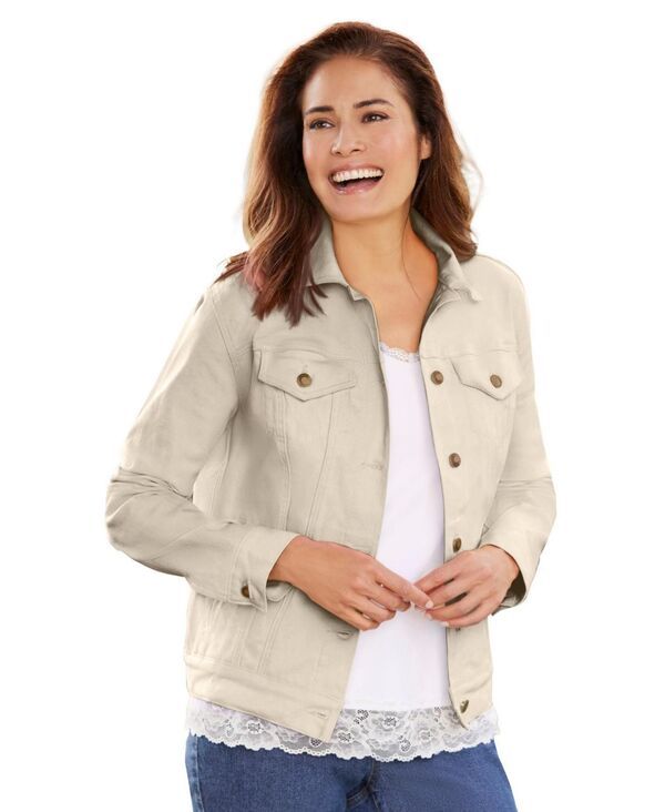 ウーマン ウィズイン レディース アウター ジャケット・ブルゾン プラスサイズ デニム Woman Within Womens Plusize Stretch Denim Jean Jacket Na