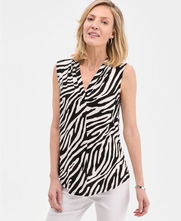 ジェイエムコレクション レディース トップス シャツ Vネック プリント ノースリーブ ニット JM Collection Womens Printed Sleeveless VNecknitop D 5,936円