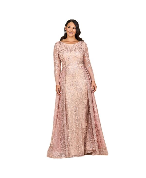 ララ レディース トップス ワンピースカート Lara Womens Long Sleeve Gown with Overskirt Blush ブラッシュ