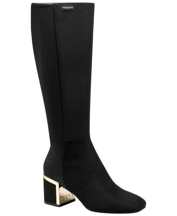 ダナ キャラン ニューヨーク レディース シューズ ブーツ・レインブーツ トール ヒール DKNY Womens Kalevi Tall Block Heel Boots Black ブラック