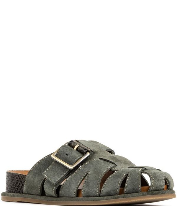 ドナルドプリネール レディース シューズ サンダル スエード Donald Pliner Manor Suede Fisherman Mules Olive オリーブ