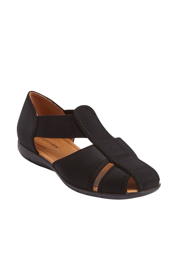 コンフォートビュー レディース シューズ パンプス Comfortview The Cheryl Stretch Neoprene Flat Women BLACK ブラック