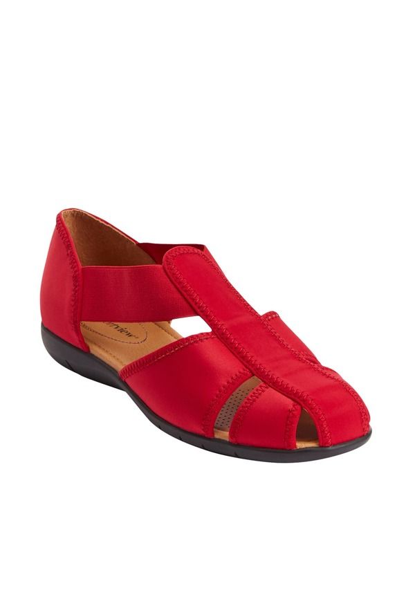 コンフォートビュー レディース シューズ パンプス Comfortview The Cheryl Stretch Neoprene Flat Women RED レッド