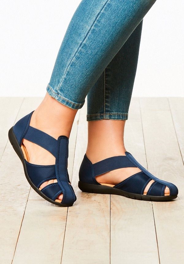 コンフォートビュー レディース シューズ パンプス Comfortview The Cheryl Stretch Neoprene Flat Women NAVY ネイビー