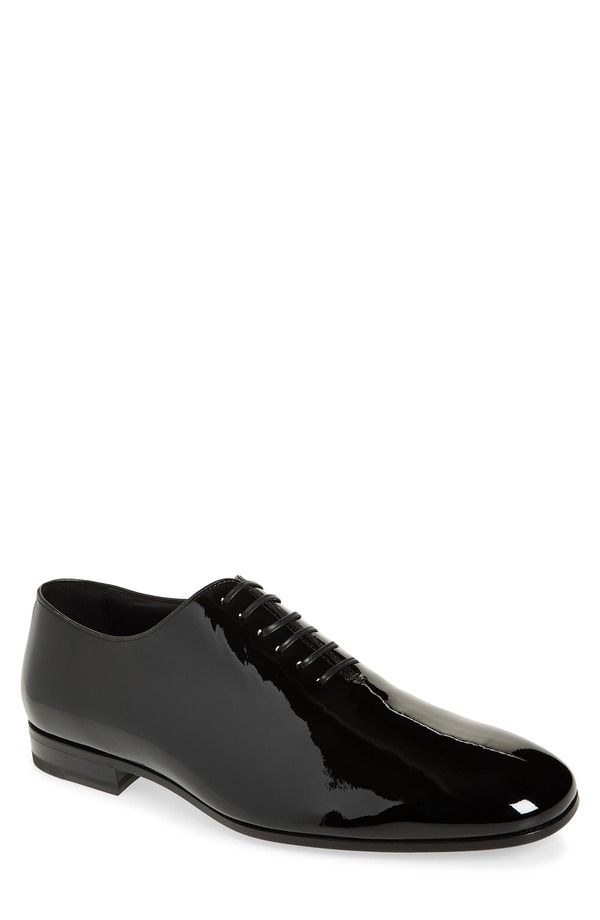 フェラガモ メンズ シューズ スニーカー レザー FERRAGAMO Astro Patent Leather Wholecut Shoe Men NERO