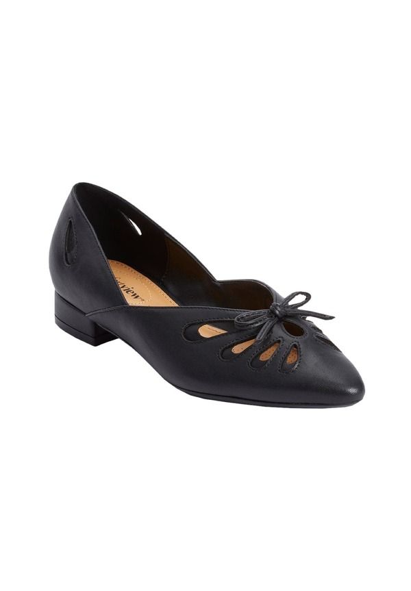 コンフォートビュー レディース シューズ パンプス Comfortview The Arabella Slip On Flat Women BLACK ブラック