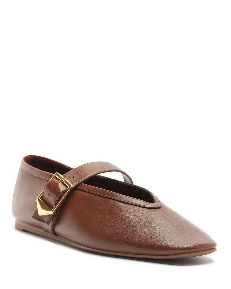 シュッツ レディース シューズ パンプス SCHUTZ Womens Vick Buckled Mary Jane Flats Warm Toffee