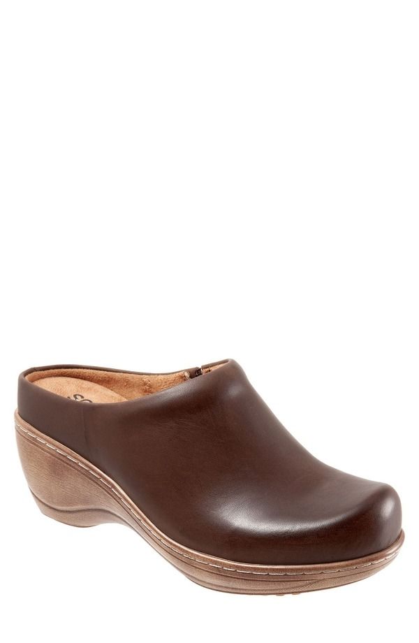 ソフトウォーク レディース シューズ サンダル SoftWalk Madison Clog Women DARK BROWN ブラウン