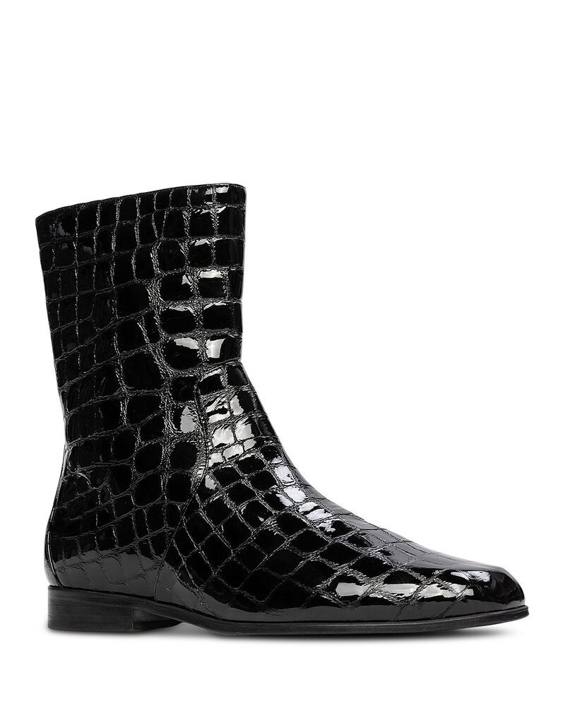 ブラックスエードスタジオ レディース シューズ ブーツ・レインブーツ Black Suede Studio Womensnip Toe Classic Paddock Boots Black Croc