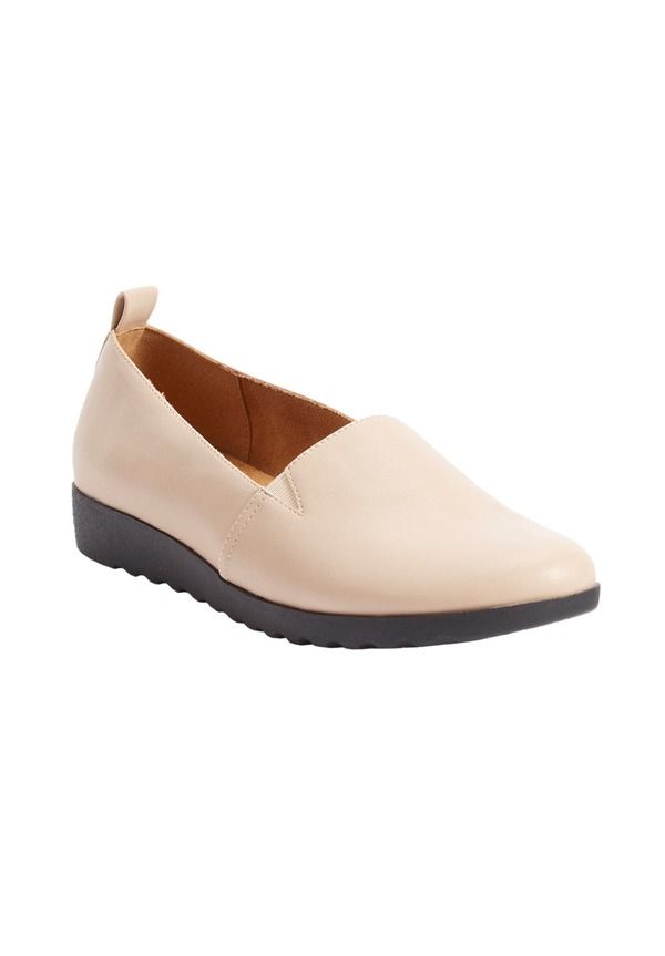 コンフォートビュー レディース シューズ パンプス レザー Comfortview The June LeatherLike Slip On Flat Women NUDE