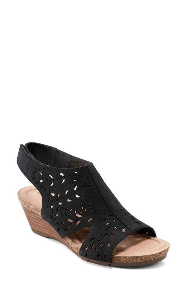 アース レディース シューズ ヒール サンダル Earthalin Wedge Sandal Women BLACK ブラック