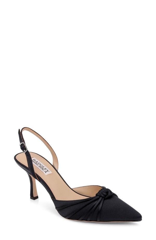 バッドグレイミッシカ レディース シューズ ヒール Badgley Mischka Collection Yena dOrsay Pump BLACK SATIN ブラック