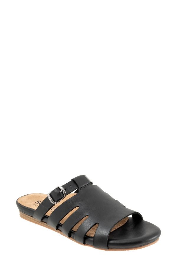 ソフトウォーク レディース シューズ サンダル SoftWalk Carolina Slide Sandal Women BLACK ブラック