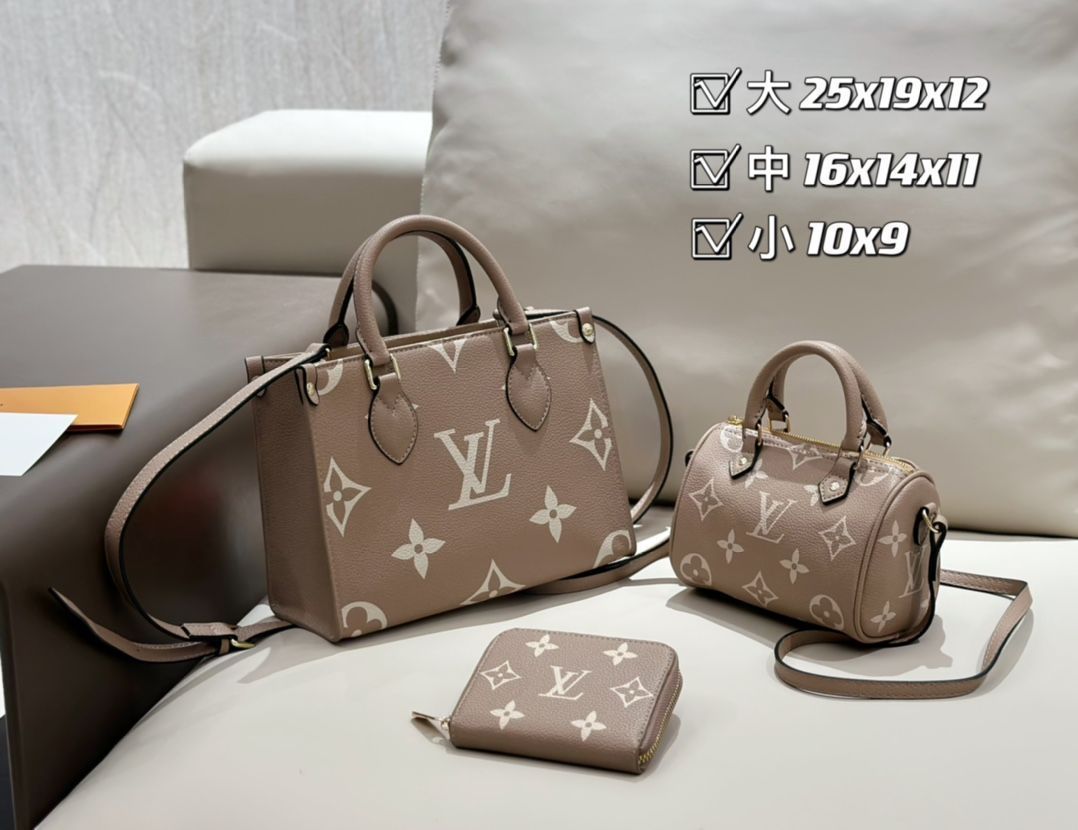 オンザゴー PM LOUIS VUITTON ルイヴィトン ショルダーバッグ ハンドバッグ 財布 3点セット