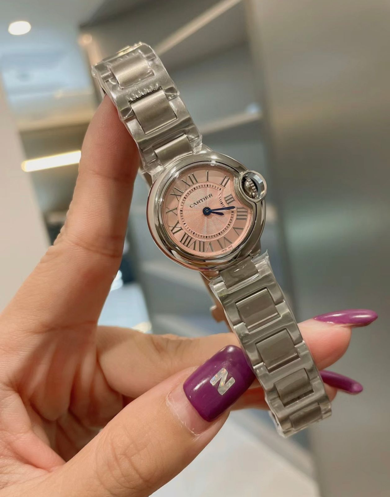 ご購入大歓迎です 極美品? Cartier カルティエ ブルーバルーン ピンクプレート 自動巻き｜本日限定特価｜新品未使用