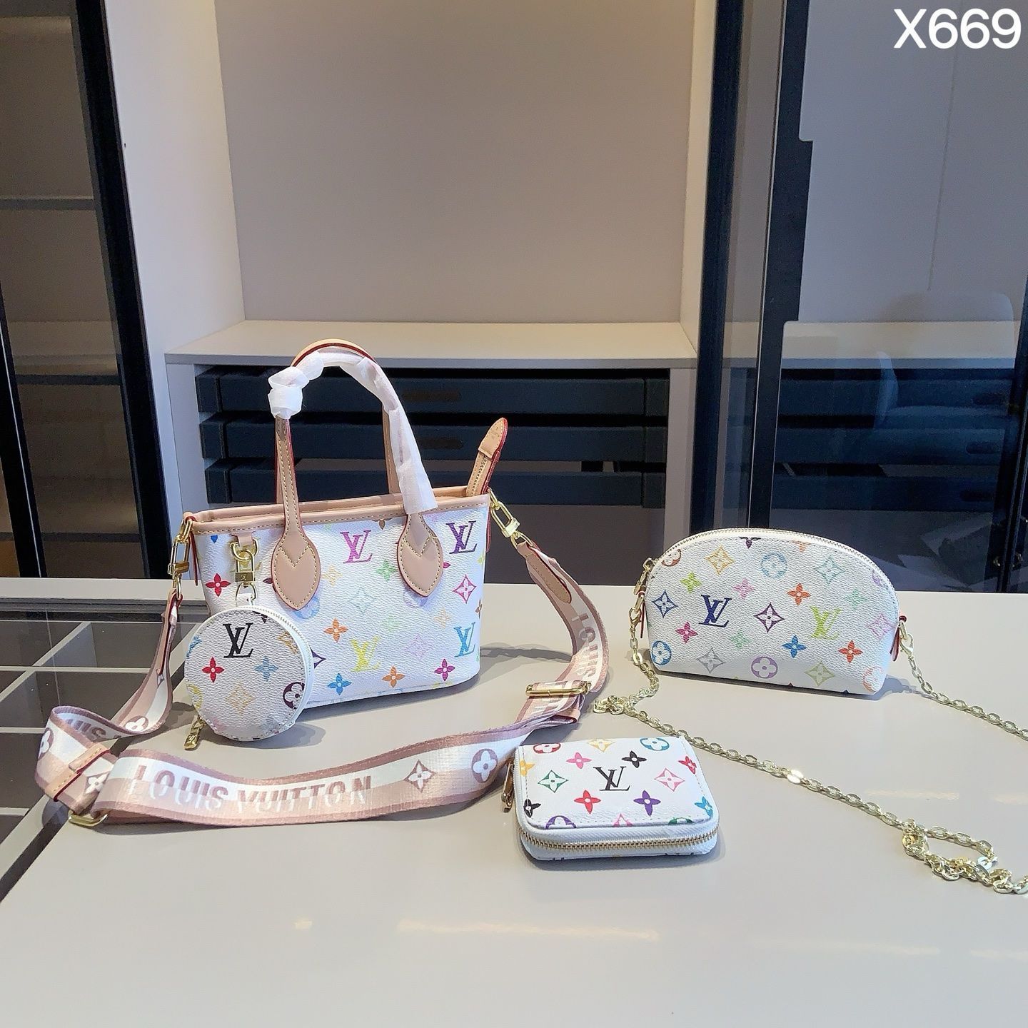 [本日特価] 全新シリーズセット X669 - LV ショッピングバッグBB + LV シェルバッグ + LV 財布 本日限定特別割引！[本日特価|新品未使用品]