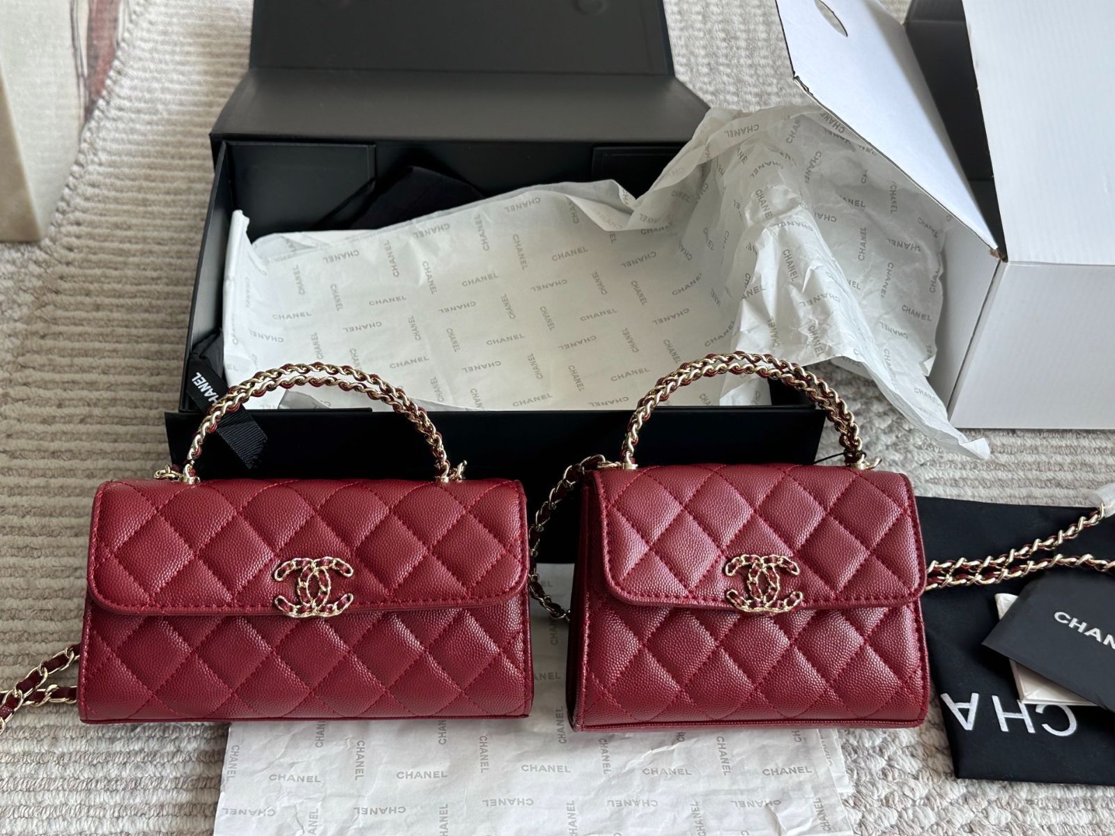 【今日特価】Chanel 23Kelly フォンバッグ(クヴェットブラウン製)