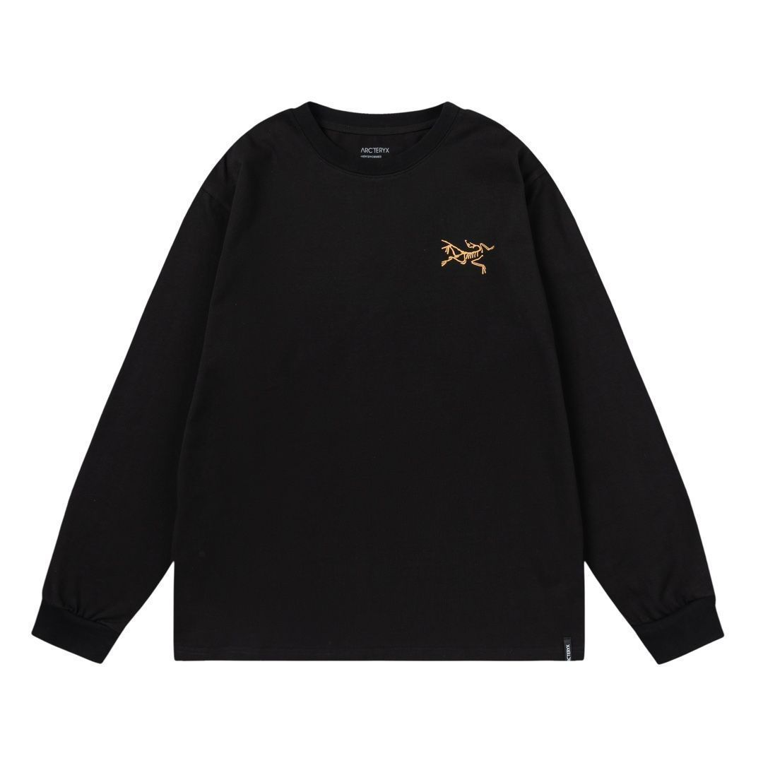 【本日限定特価】Arc'teryx メンズ＆レディース ロングスリーブ Tシャツ ロゴプリント ブラック/ホワイト XS-L [本日特価|新品未使用品]