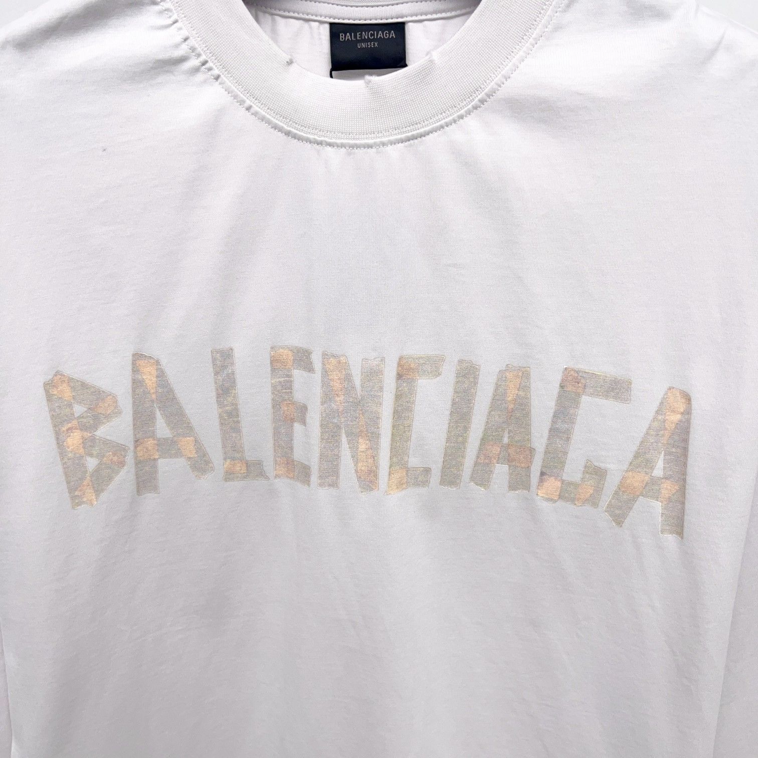 【本日限定特価】BALENCIAGA メンズ＆レディース ロングスリーブ Tシャツ テーププリント ウォッシュ加工 6色展開 XS-L [本日特価|新品未使用品]