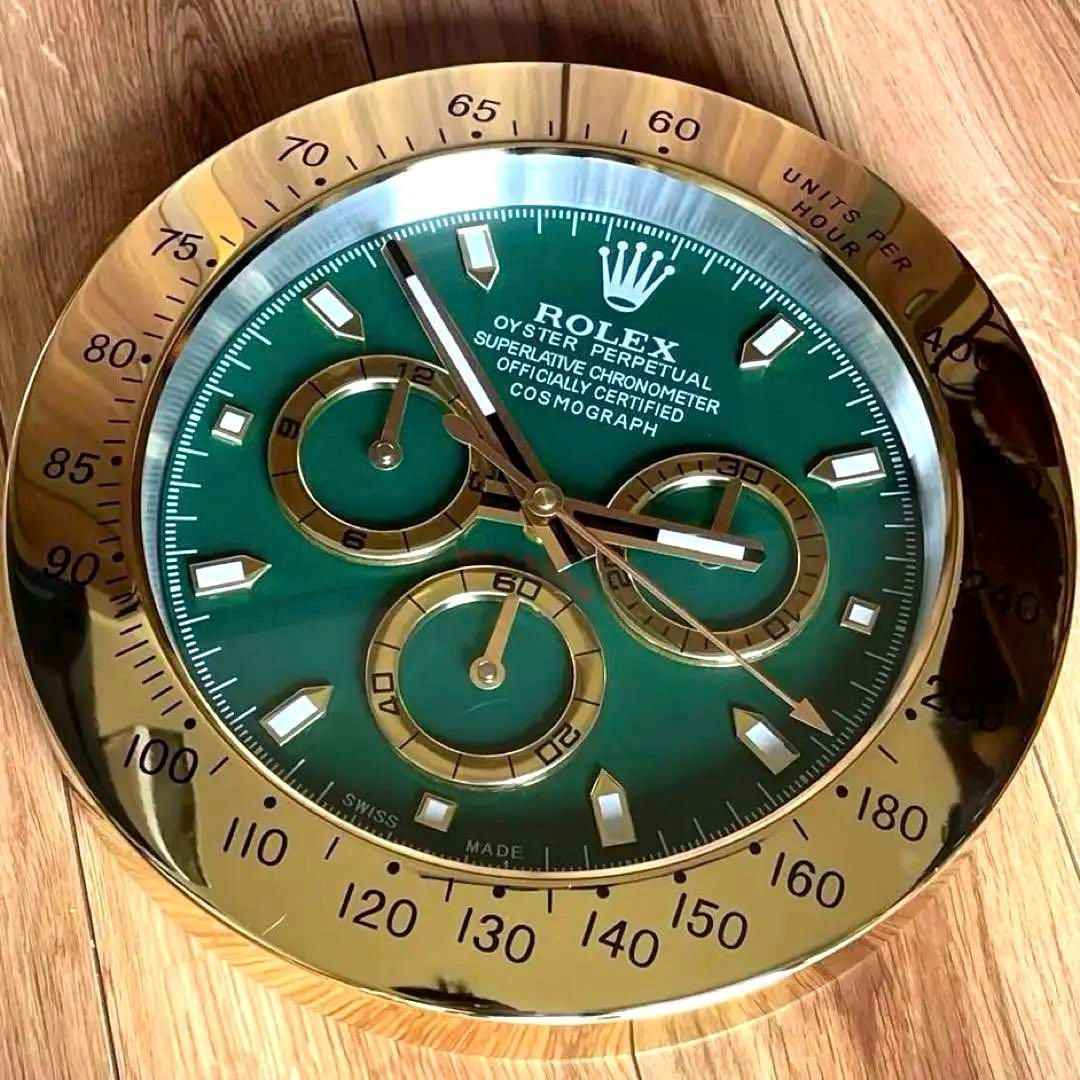 ROLEX ロレックス ゴールドグリーンデイトナ 掛け時計-WTO輸入1 - メルカリ
