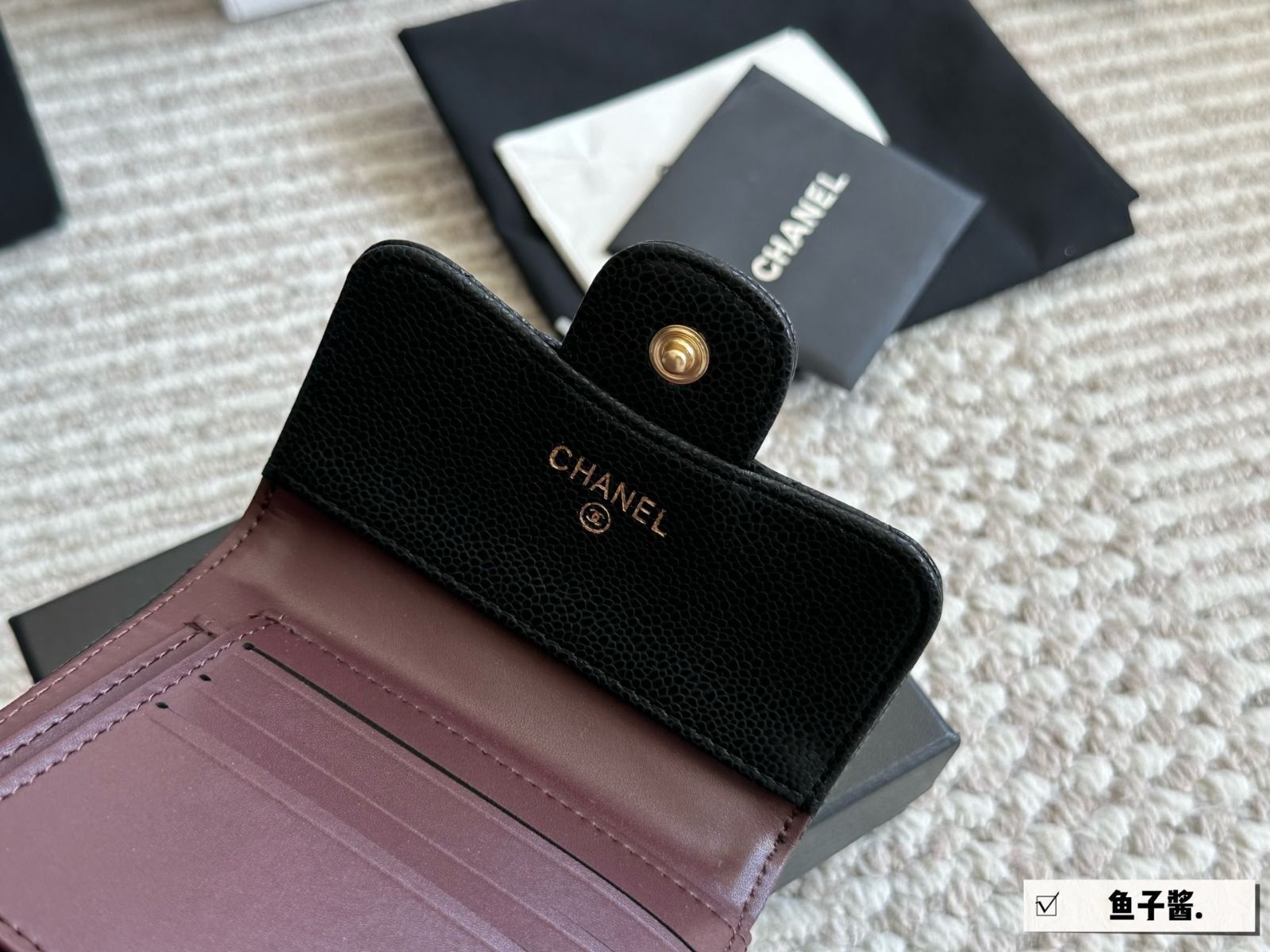 【今日特価】Chanel Caviar Leather / Sheepskin Wallet - シャネル カビアレザー / 羊皮 財布