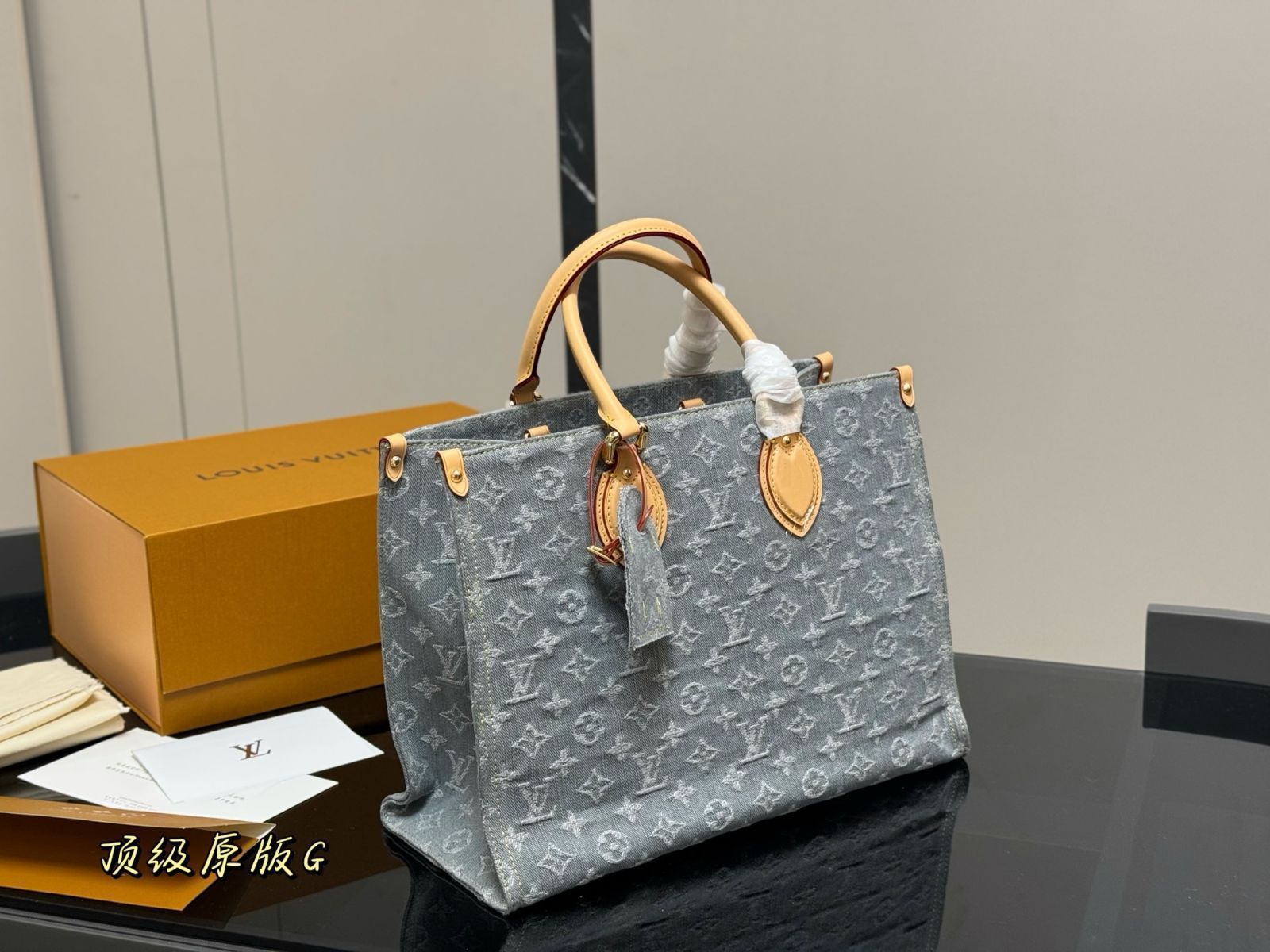【今日特価】Louis Vuitton OnTheGo Denim Shopping Bag ルイヴィトン オンザゴー デニム ショッピングバッグ