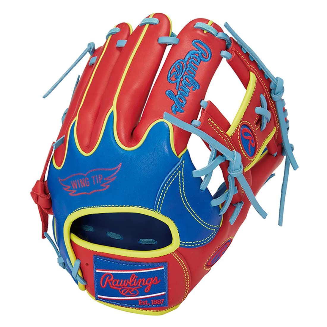 ローリングスRawlings 野球 グラブ グローブ 軟式 HOH MLB COLOR SYNC 内野手用 サイズ11.25 GR3HMN52W ロイヤルブルー/スカーレット 右投げ用（サイズ: ＦＦ / カラー: ブルー×レッド）