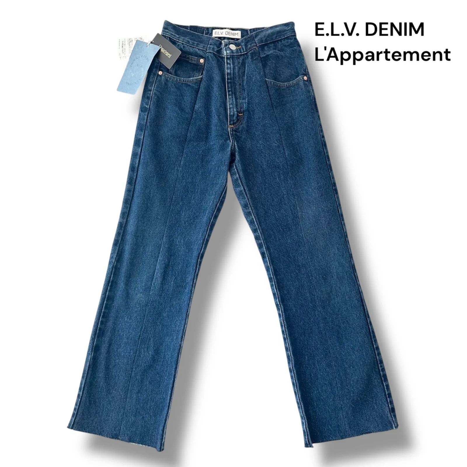エーエルヴィーデニム E.L.V. DENIM アパルトモン L'Appartement FLARE DENIM フレアデニム パンツ 25 M 新品タグ付き 定価68,200円 6M053