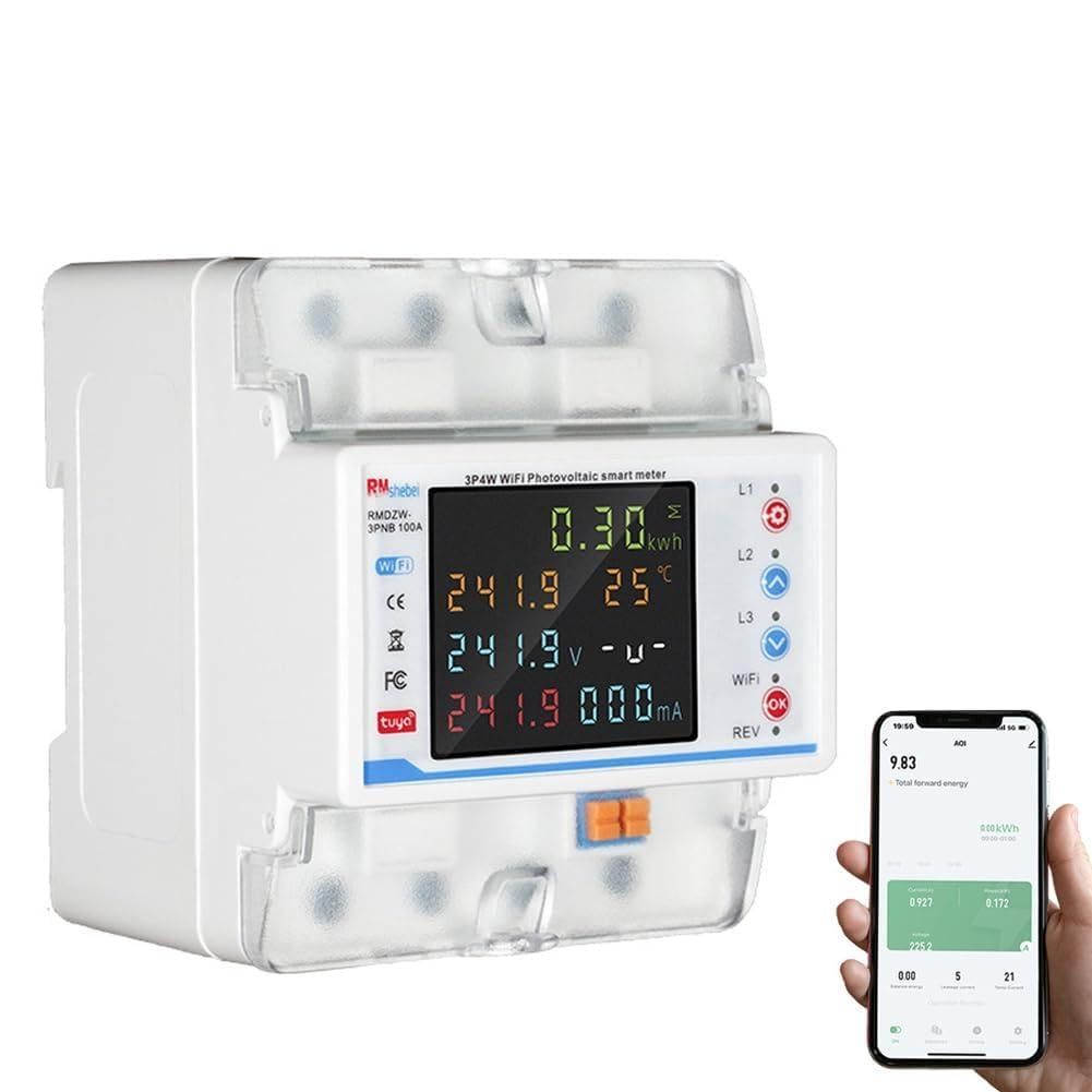 新品 Daconovo Tuya WiFi インテリジェント回路ブレーカー 自動再閉路保護装置 3P4W 電力計 3相再閉路スイッチ 複数の保護機能付き タイミングスケジュール 電気計測機能