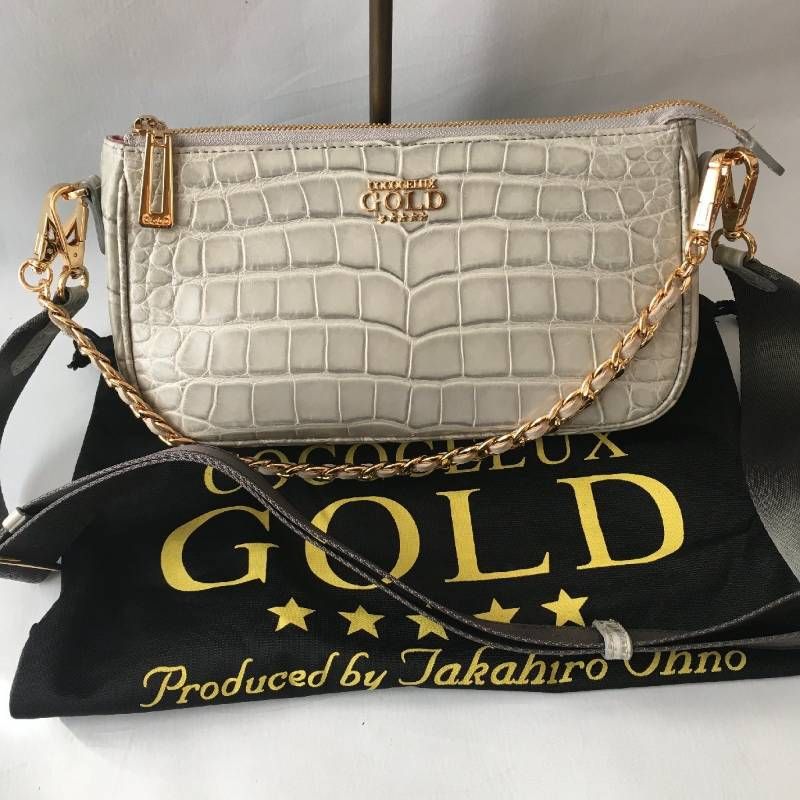 極美品 JRA認定 JRAタグ COCOCELUX GOLD ヒマラヤクロコダイル 2WAY