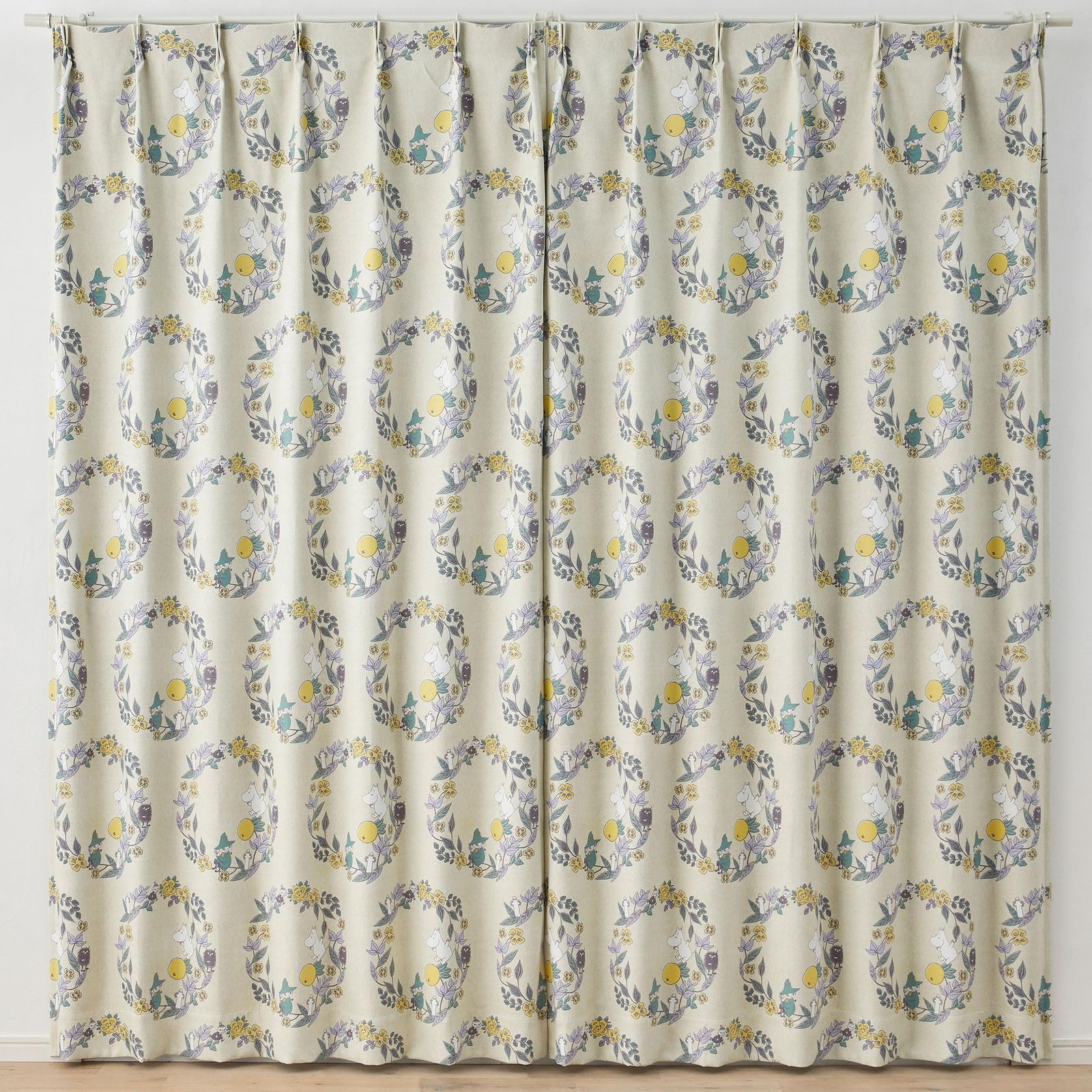 新品 スミノエ MOOMIN フルーツガーデン カーテン ドレープ 1枚入 100×200cm Y 323-76014