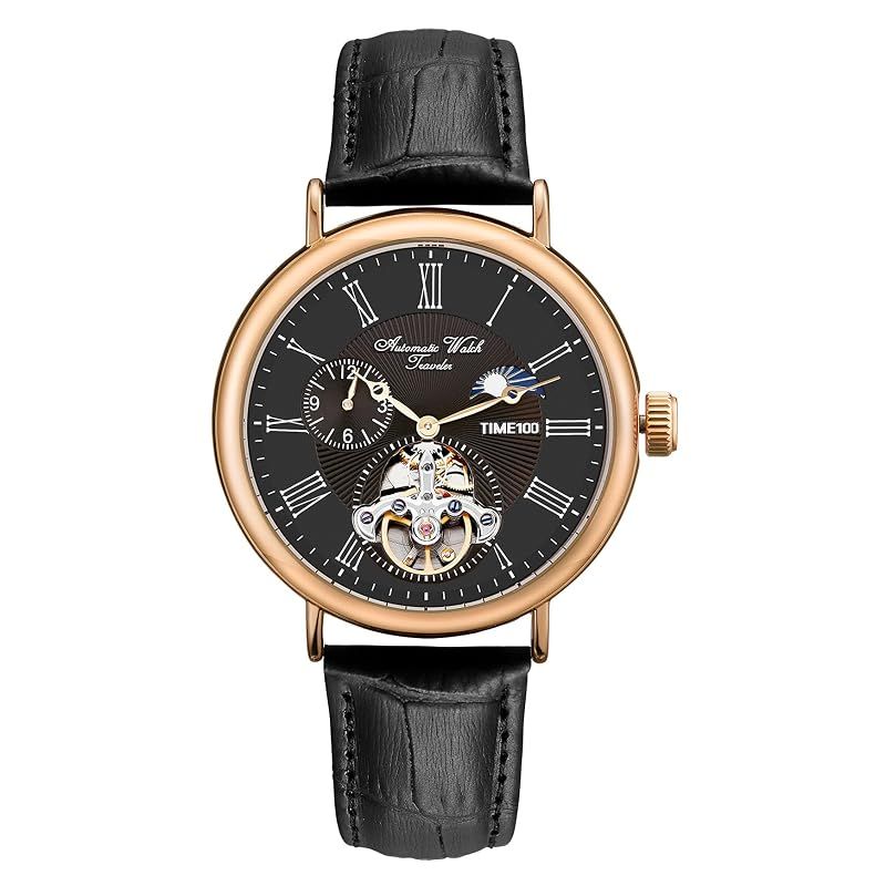 TIME100 メンズ デュアルタイム 防水 うで時計 スポーツ 時計 自動巻き お洒落 スケルトン アナログ 男用 watch for men 3 11,750円