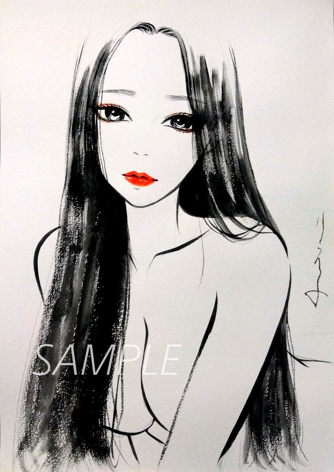 肉筆原画 水彩画 ドローイング ヌード 絵画 美人画 裸婦画 - メルカリ