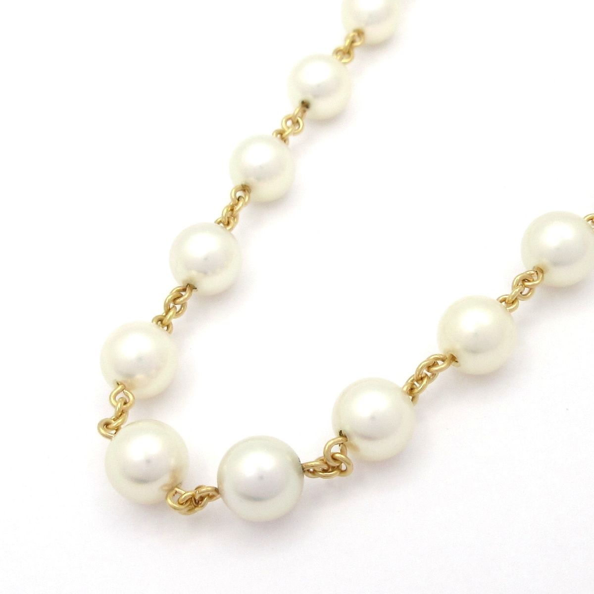 田崎真珠/TASAKI(タサキシンジュ) ネックレス美品 - K18YG×パール 34Pパール/パール直径約6.5-7mm
