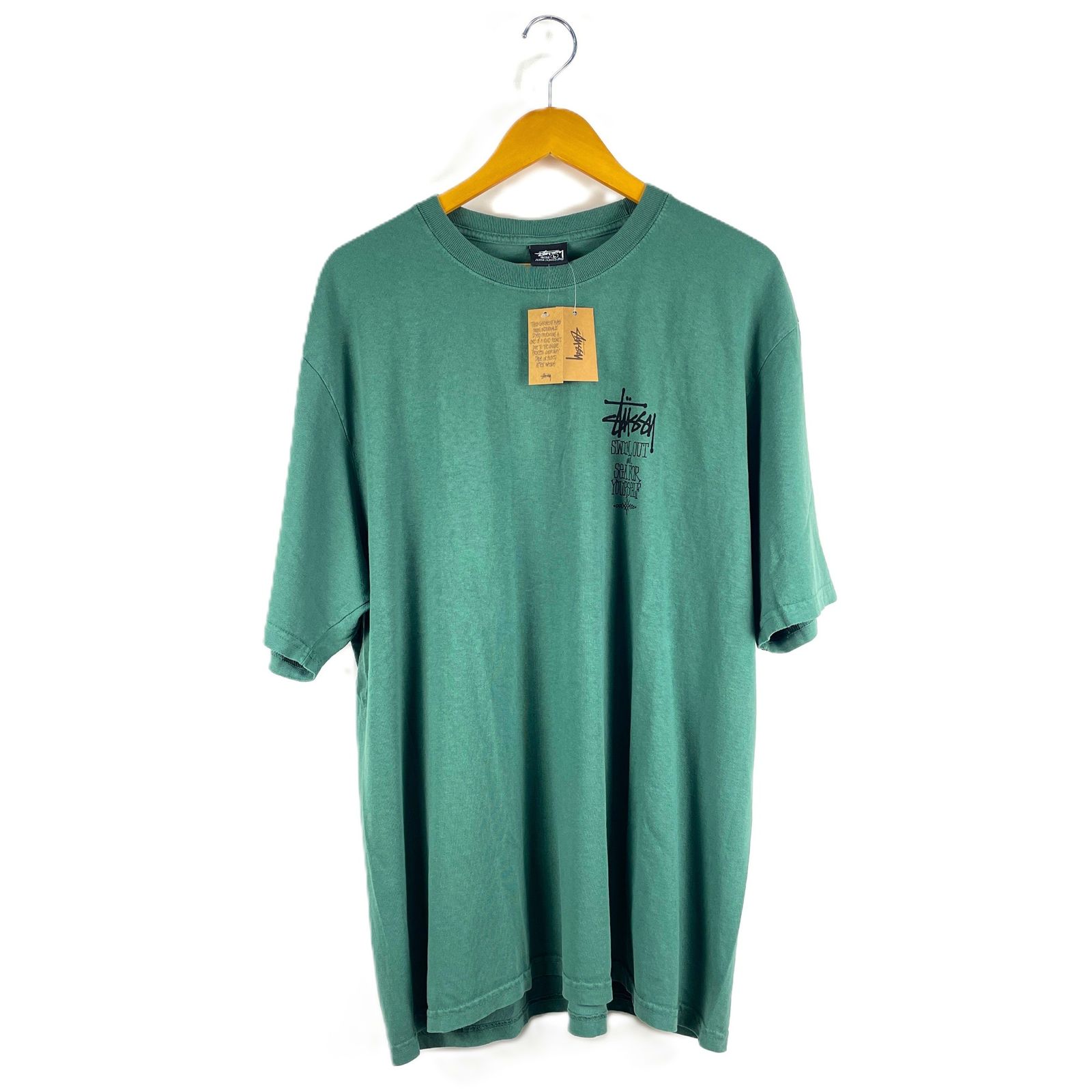 タグ付　STUSSY　ステューシー　25AW　25F1905167　SWIM　OUT　TEE　PIGMENT　DYED　Tシャツ　Lサイズ　グリーン 7,920円