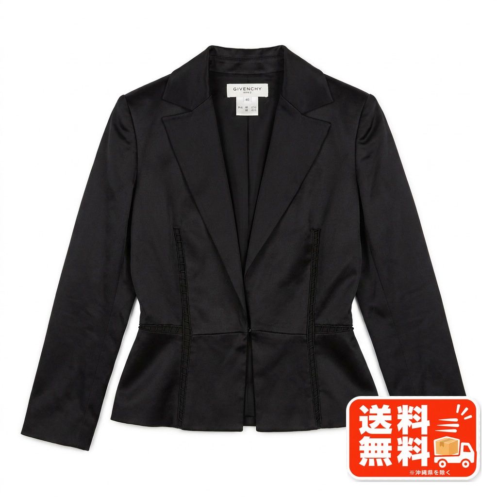 GIVENCHY BLACK 希少　正規品　レディースL ジャケット GIVENCHY ジバンシィ テーラードジャケット ブラック 40 leilian風
