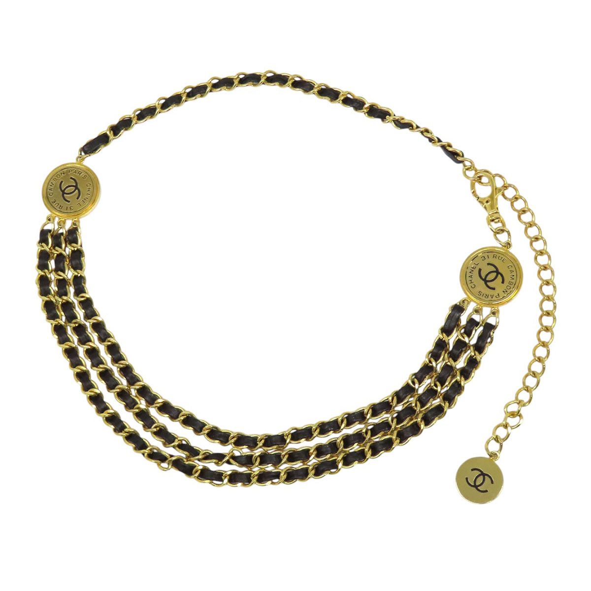 シャネル ココマーク チェーンベルト ユニセックス ブラック CHANEL【中古】 【アパレル・小物】