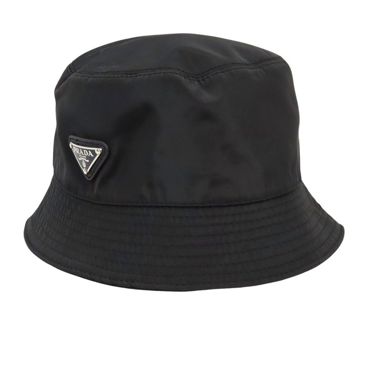 プラダ トライアングルロゴ バケットハット ユニセックス ブラック PRADA【中古】 【アパレル・小物】 21,666円