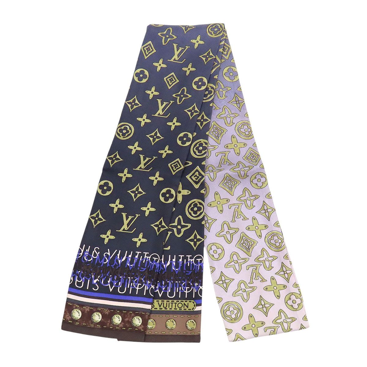ルイヴィトン バンドー モノグラム マップ スカーフ ユニセックス パープル LOUIS VUITTON【中古】 【アパレル・小物】