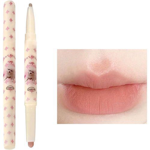 Cappuvini パピーリップライナー マット ティント 2in1リップペンシル 0.5g*2 ダブルエンド 長持ち 滑らか リップペン 落ちない リップメイク 防水 自然 可愛い 日常使用 デート 通学 01 12