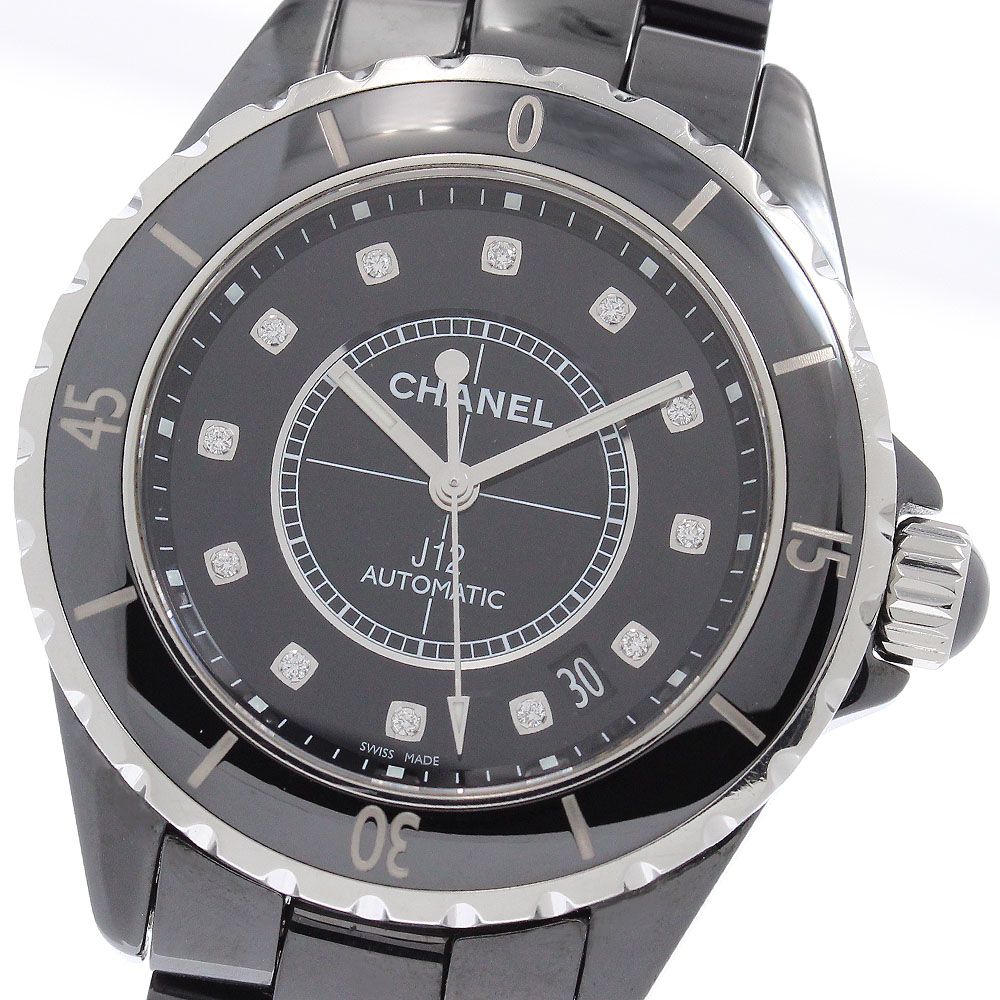 シャネル CHANEL H1626 J12 38ｍｍ 黒セラミック 12Pダイヤ 自動巻き メンズ _944842