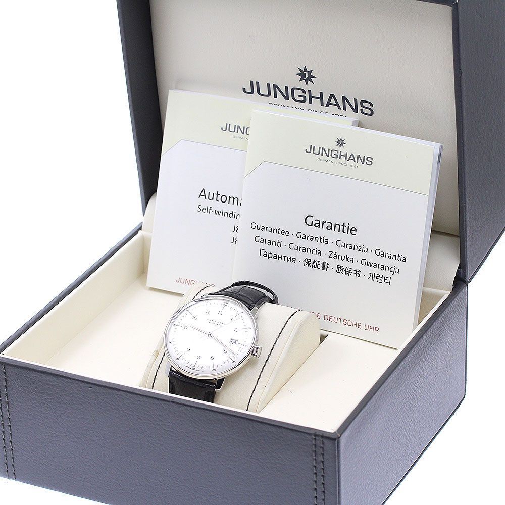 ユンハンス JUNGHANS 027/4700.04 マックスビル デイト 自動巻き メンズ 内箱・保証書付き_967749 ユンハンス JUNGHANS 027/4700.04 マックスビル デイト 自動巻き