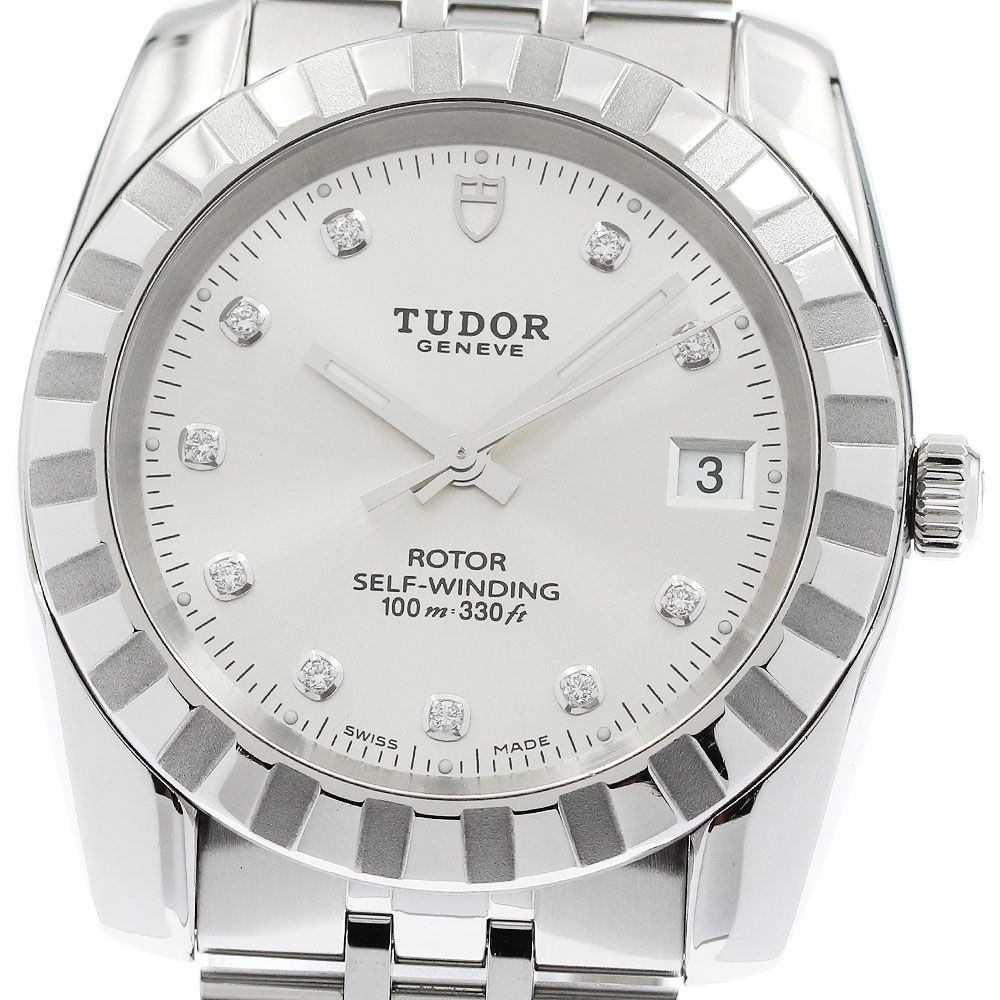 チュードル TUDOR 21010 クラシック デイト 10Pダイヤ 自動巻き メンズ 保証書付き_951872