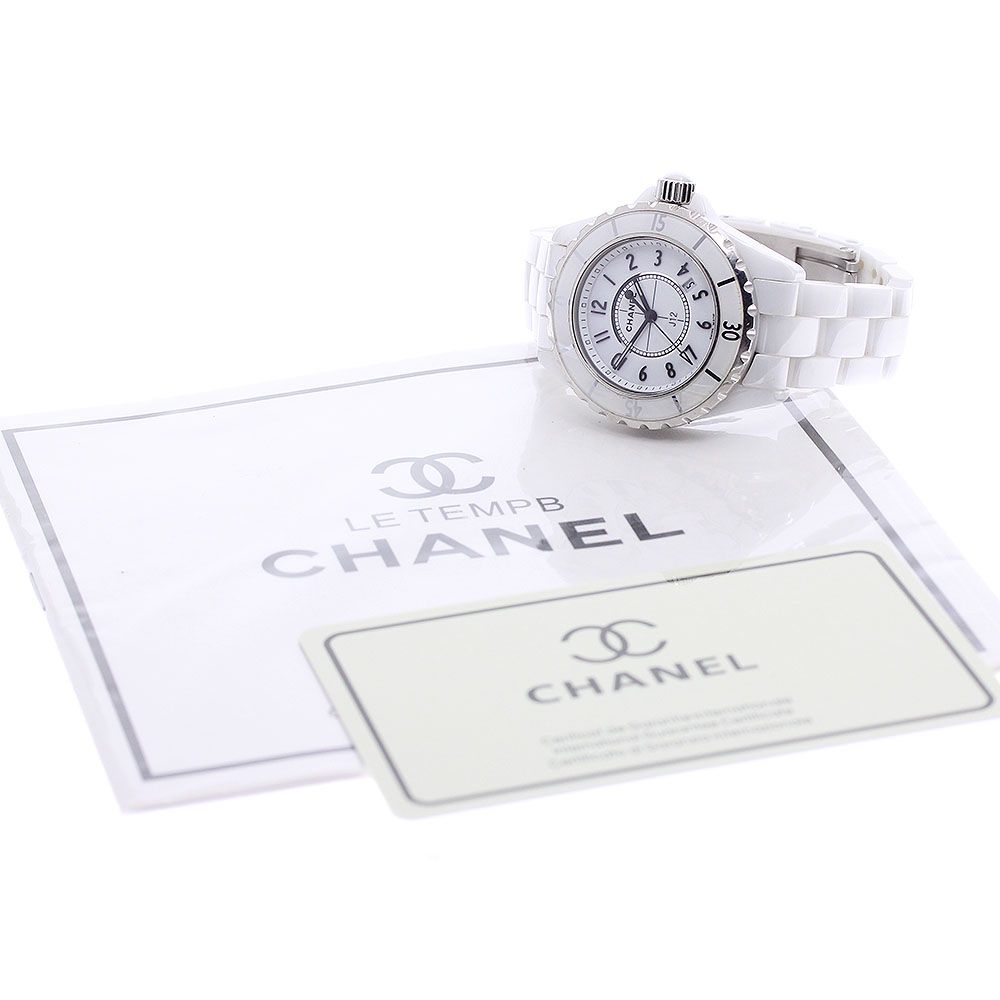 訳あり シャネル CHANEL H0968 J12 33mm 白セラミック デイト