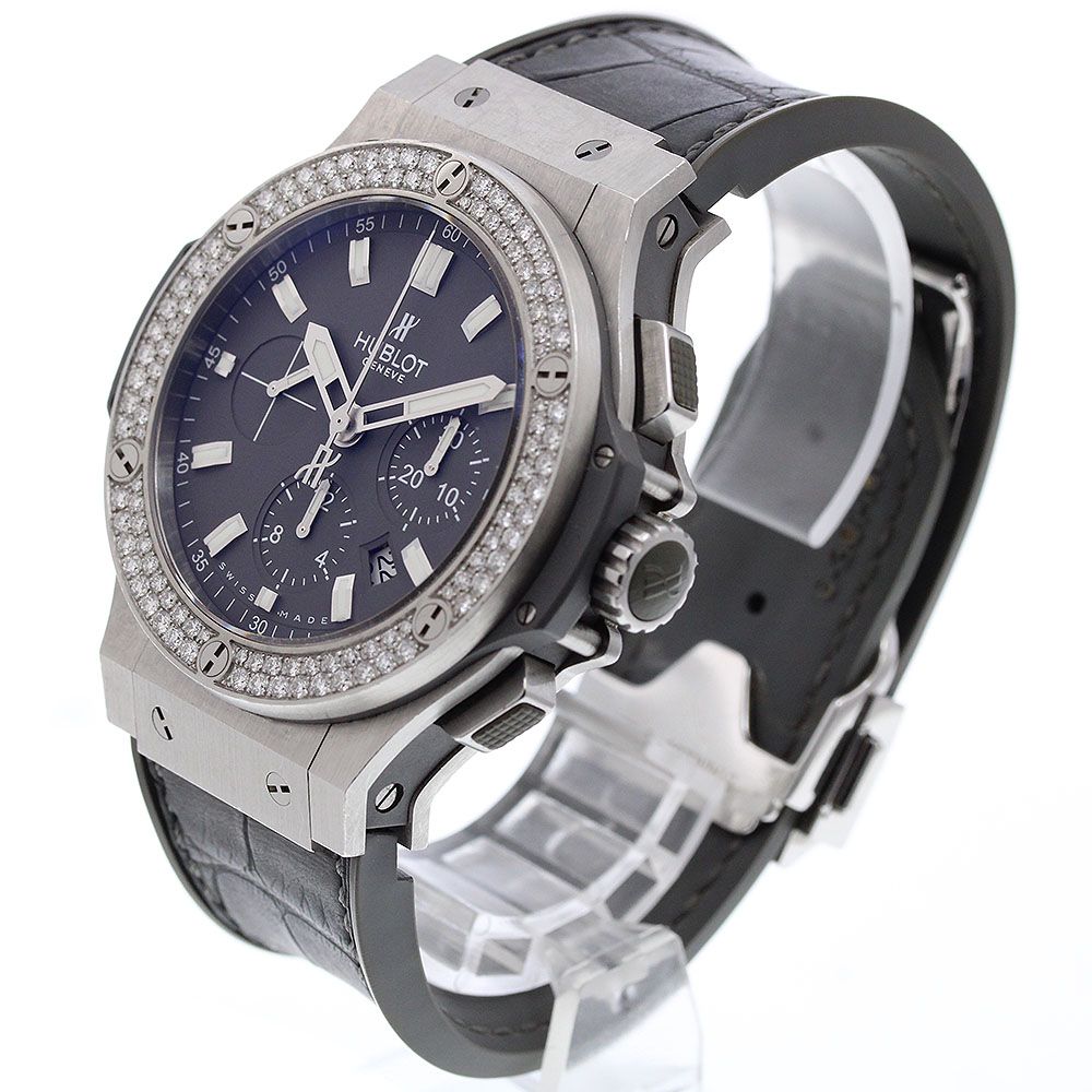 ウブロ HUBLOT 301.ST.5020.GR.1104 ビッグバン アールグレイダイヤモンド ダイヤベゼル クロノグラフ デイト 自動巻き メンズ _969530