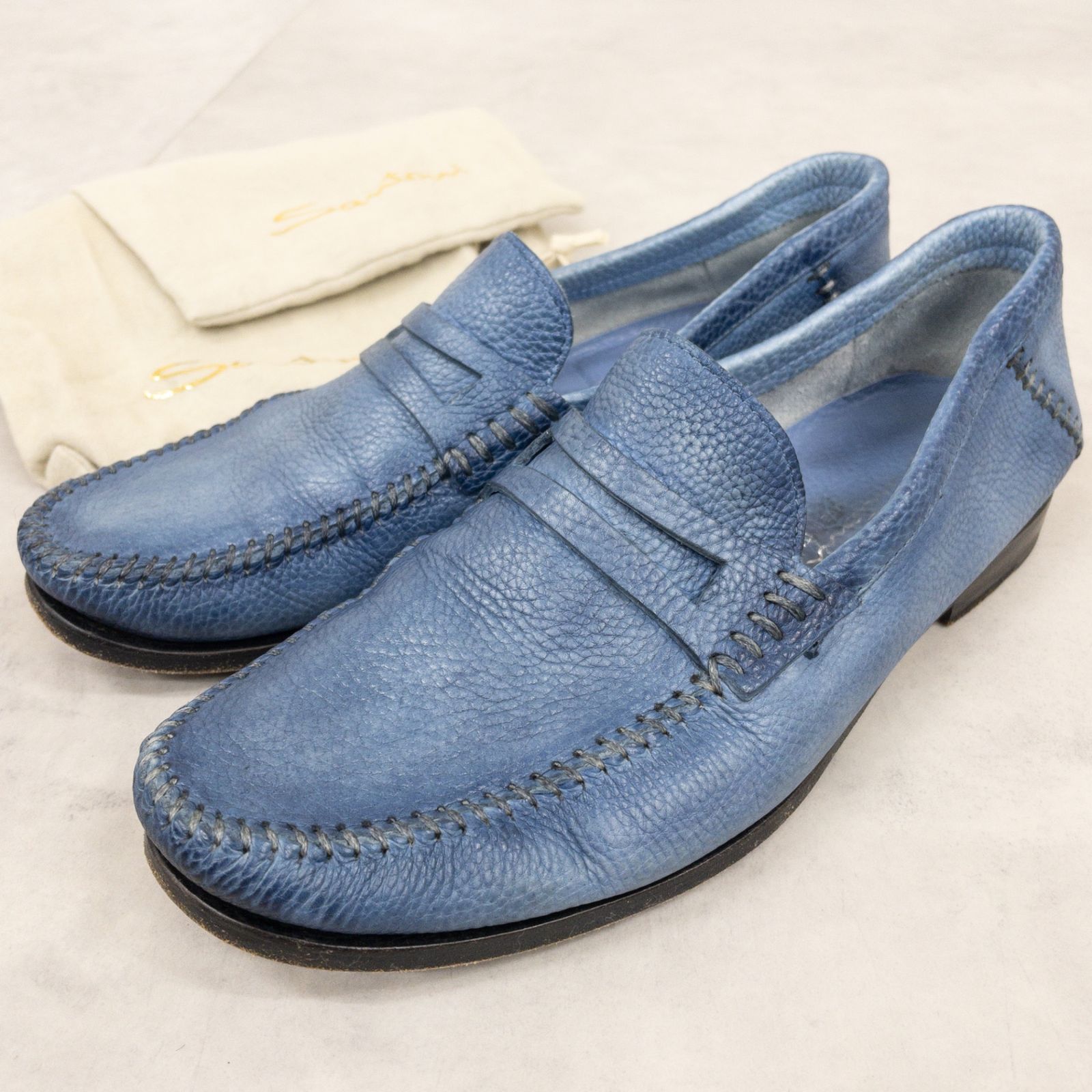 Santoni サントーニ コインローファー アンライニング モカシン レザー 