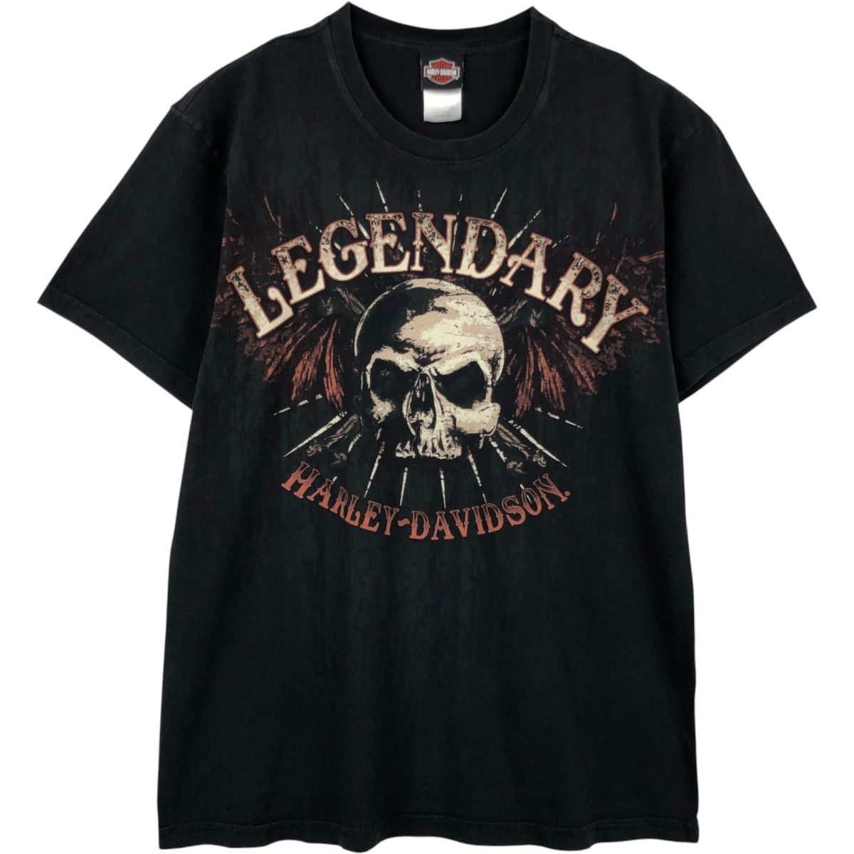 古着 ハーレーダビッドソン Harley-Davidson ドクロ柄 スカル柄 モーターサイクル バイクTシャツ USA製 メンズL相当/eaa653717